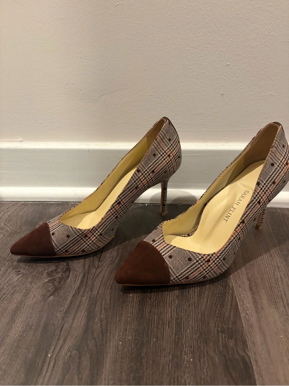 Sarah Flint Brown Plaid Perfect Pumps